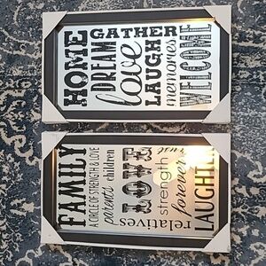 NWT 2pc Family Wall Art Mirrored